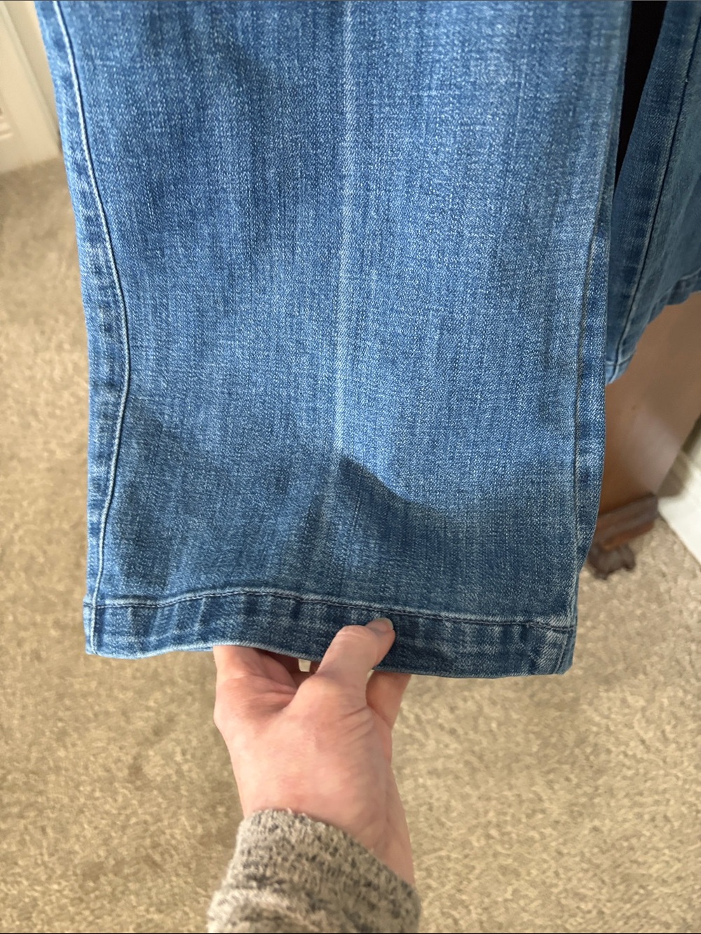 *Talbots Classic Jean Trouser Wide Leg Jean Medium Blue Pockets Status Buttons - Picture 6 of 16